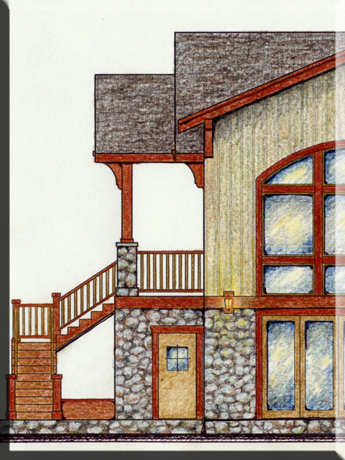 drawing of mountain cabin remodel and addition