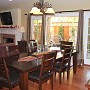 Los Altos Remodel  - Dining room
New french doors with sidelites integrate indoors with outdoors.